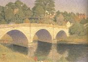 Joseph E.Southall Dinham Bridge oil painting